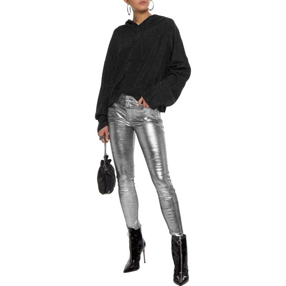 RTA Women´s Metallic Snake-effect Leather Skinny Pants...